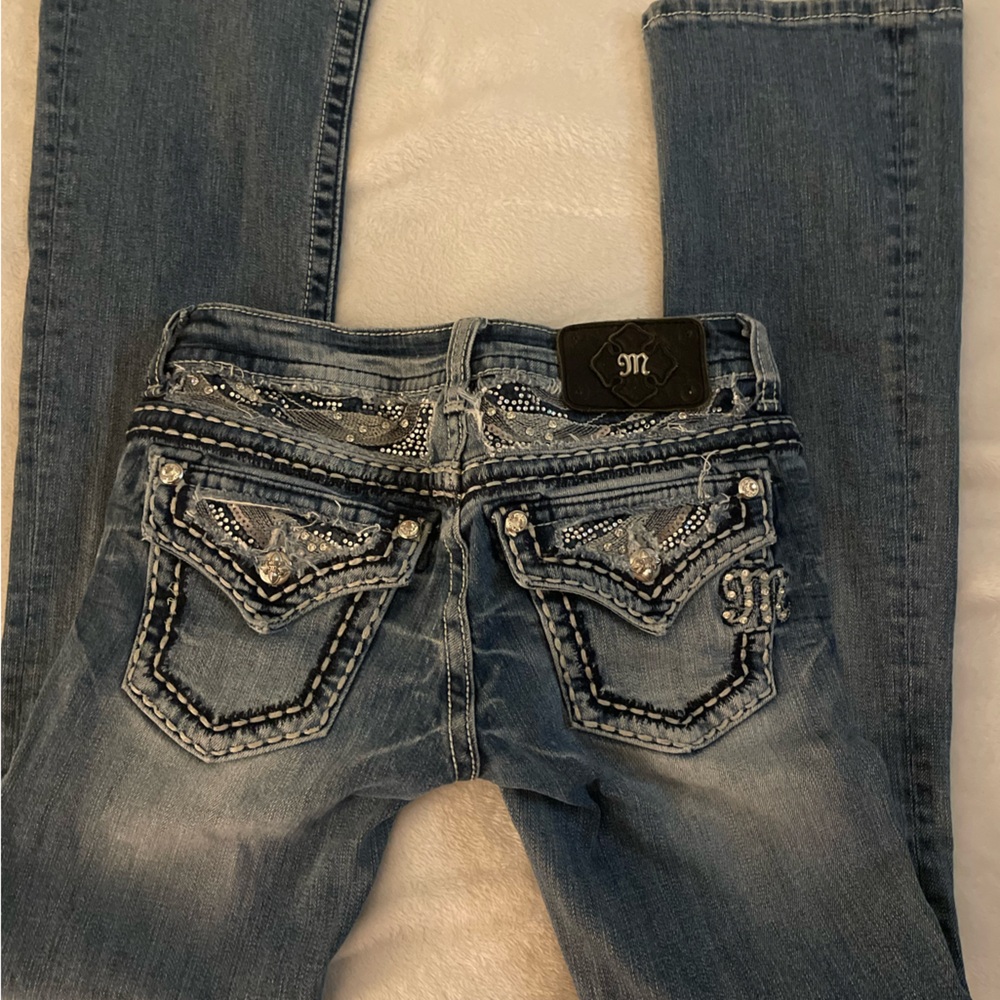 Miss Me Bootcut Jeans Cute Pockets Dark Wash size 25